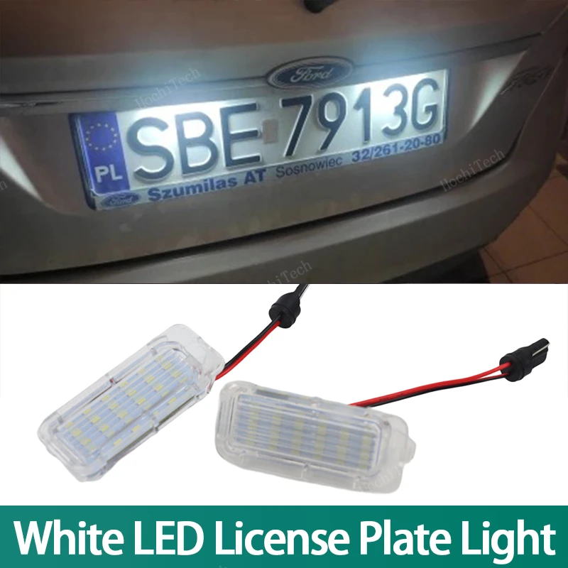 12V Car LED License Number Plate Light Lamp White Light Fit For Ford Focus MK2 MK3 Fiesta Mondeo MK4 C Max MK1 Kuga Galaxy T10