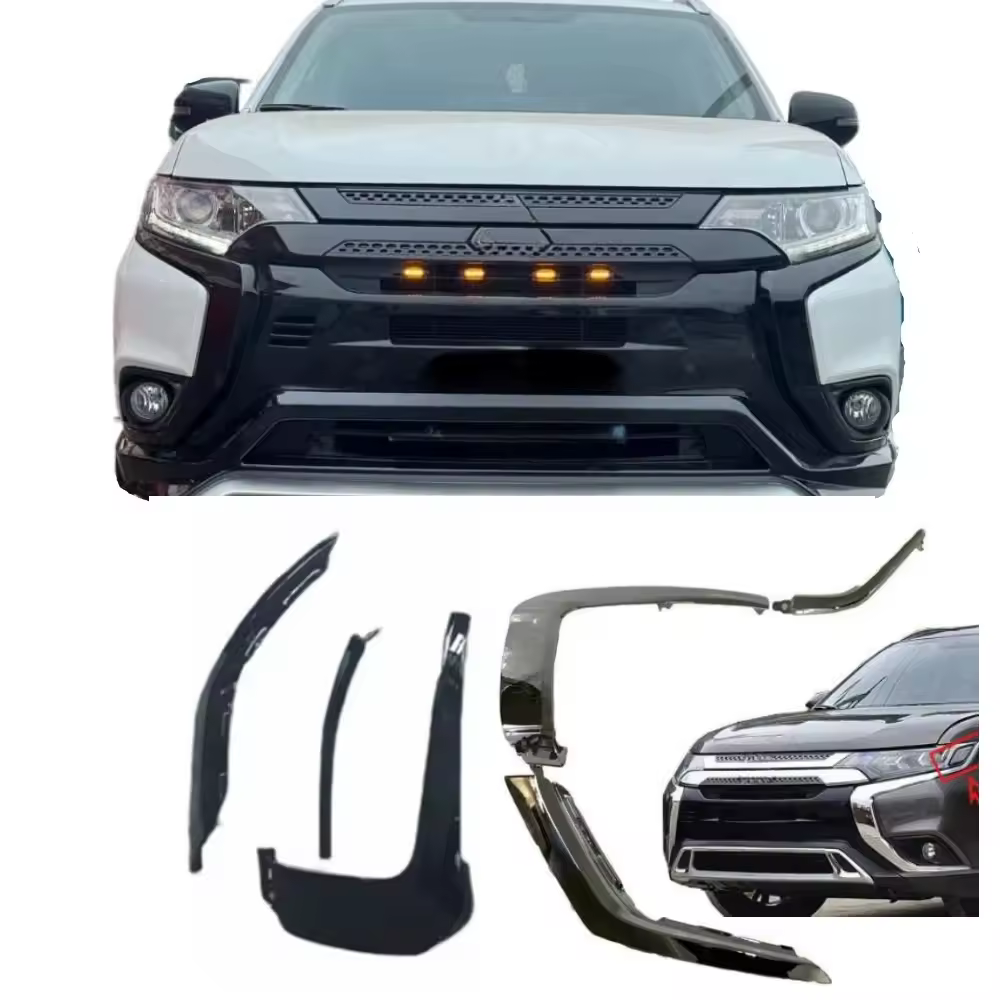 6 יחידות פס קישוט שחור או כרום עבור אאוטלנדר 2013-2020 כיסוי מעטפת קדמי לגריל איירטרק 6407A146 6407A141 למעלה למטה