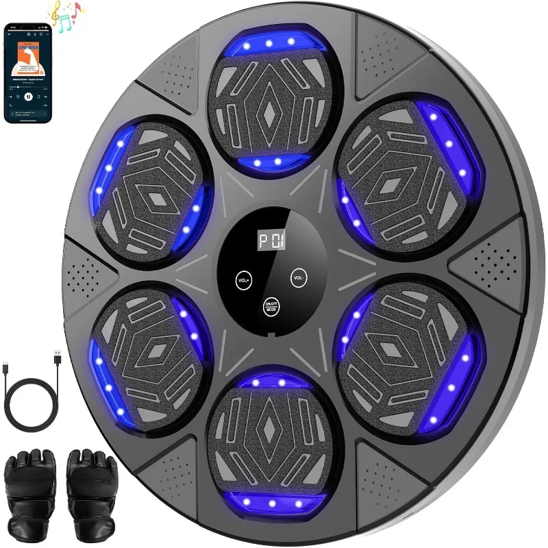 

Music Machine, Boxing Wall Mount Machine for Kids Adult, Bluetooth Smart Traineing Machine with Boxing Gloves, Box