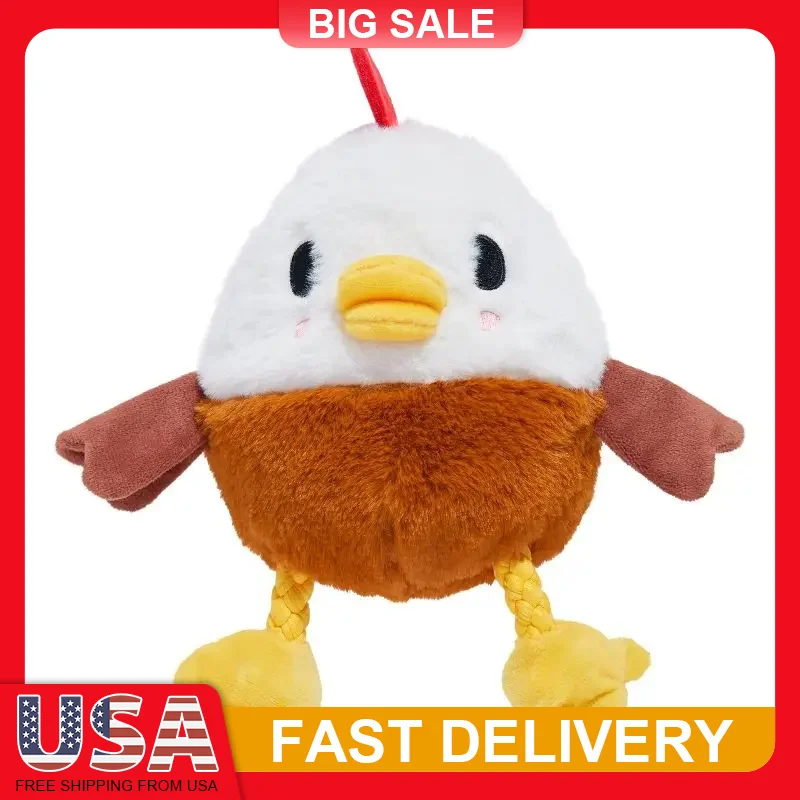 

9.5inch Classic Fuzzy Farm Rooster Plush Rope Dog Toy