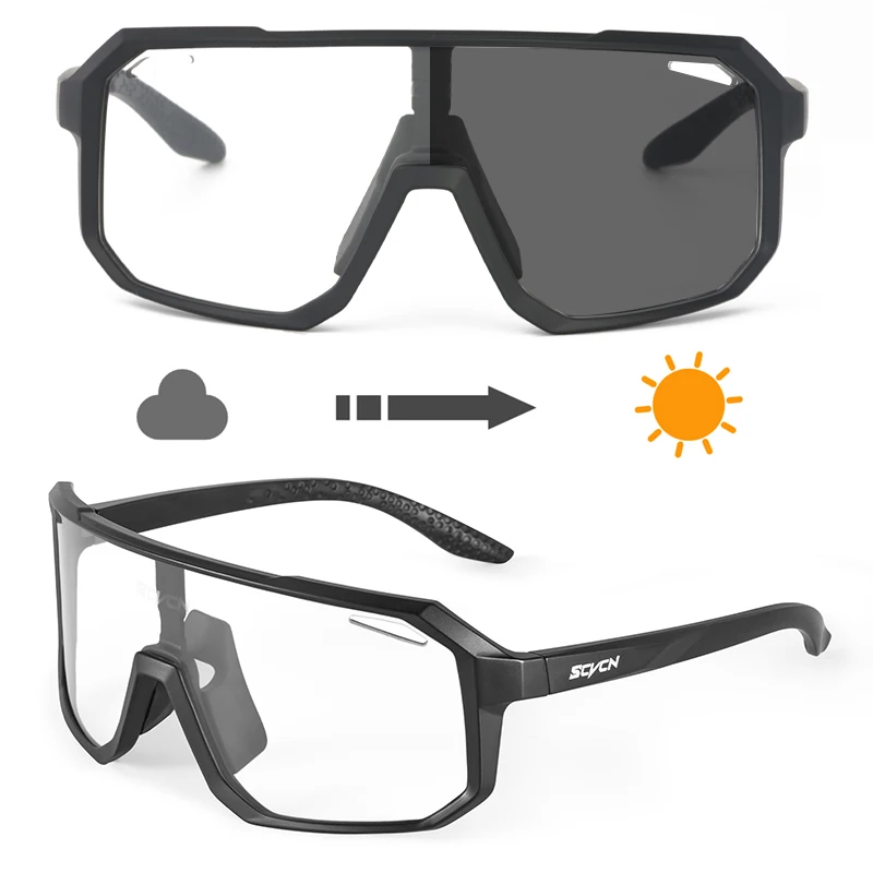 SCVCN Photochrome Fahrrad-Sonnenbrille, Outdoor-Radfahren, Rennrad, Mountainbike-Brille, Herren und Damen, lässig, Wandern, winddichte Brille – Detail 5