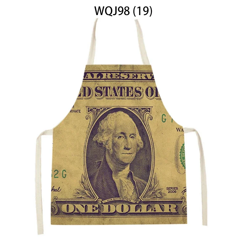 Custom Aprons Luxury Dollar Printed Aprons Home Cleaning Cooking Baking Adult Accessories Nail Salon Bibs Kids Sleeveless Aprons