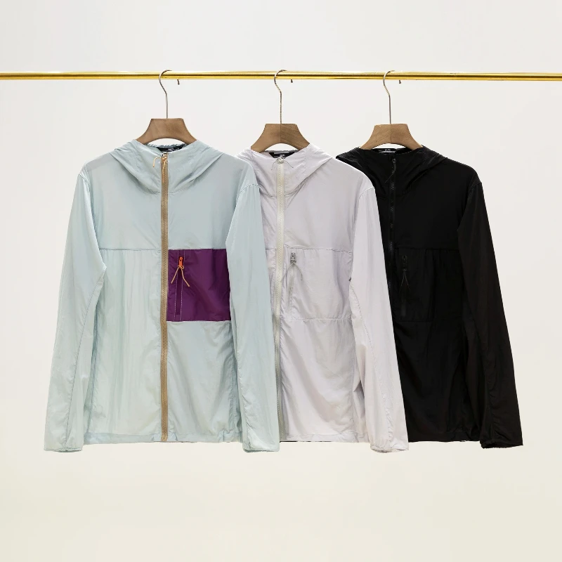 

Универсальная легкая куртка с защитой от солнца UPF50+, дышащая ветровка с капюшоном для активного отдыха и походов