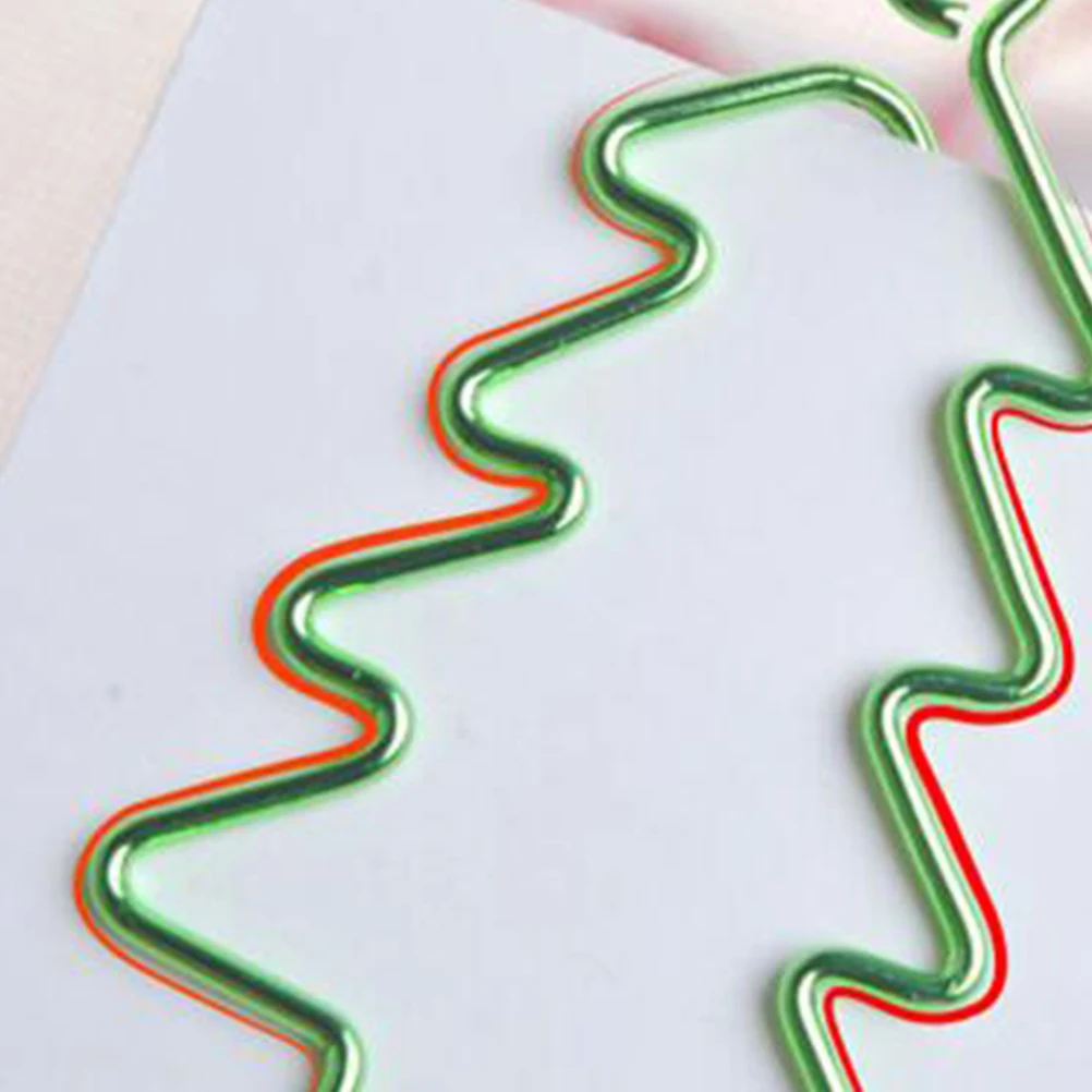 

6Pcs Christmas Tree Paper Clips Colored Creative Bookmarks Strong Metal Clips for Office School Home Xmas Gift