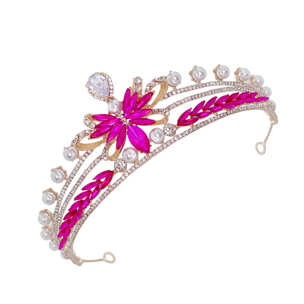 

Pearl Bow Birthday Bridal Crown For Women Cosplay Accessories Hair Accessories Party Hats Rhinestone Tiara Women Tiara