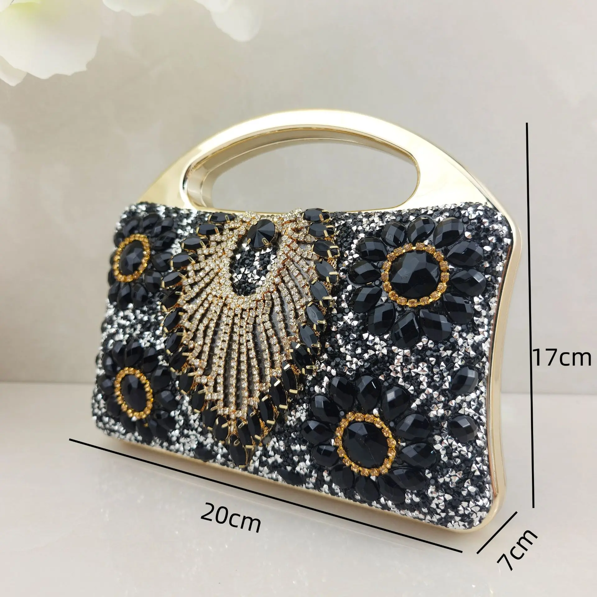 New women's bag diamond-encrusted dinner bag, shiny banquet clutch bag, celebrity dress, evening bag full of diamonds