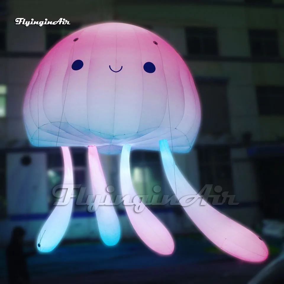 

Amazing Cute Hanging Giant Colorful Inflatable Jellyfish Balloon Sea Creature Model With LED Light For Party Decoration