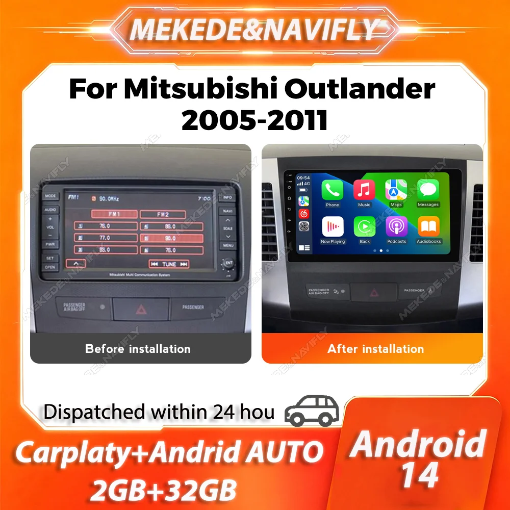 

MEKEDE Carplay For Mitsubishi Outlander 2006 - 2011 Peugeot 4007 Citroen C-Crosser IPS Screen Car Radio GPS BT autoradio Stereo