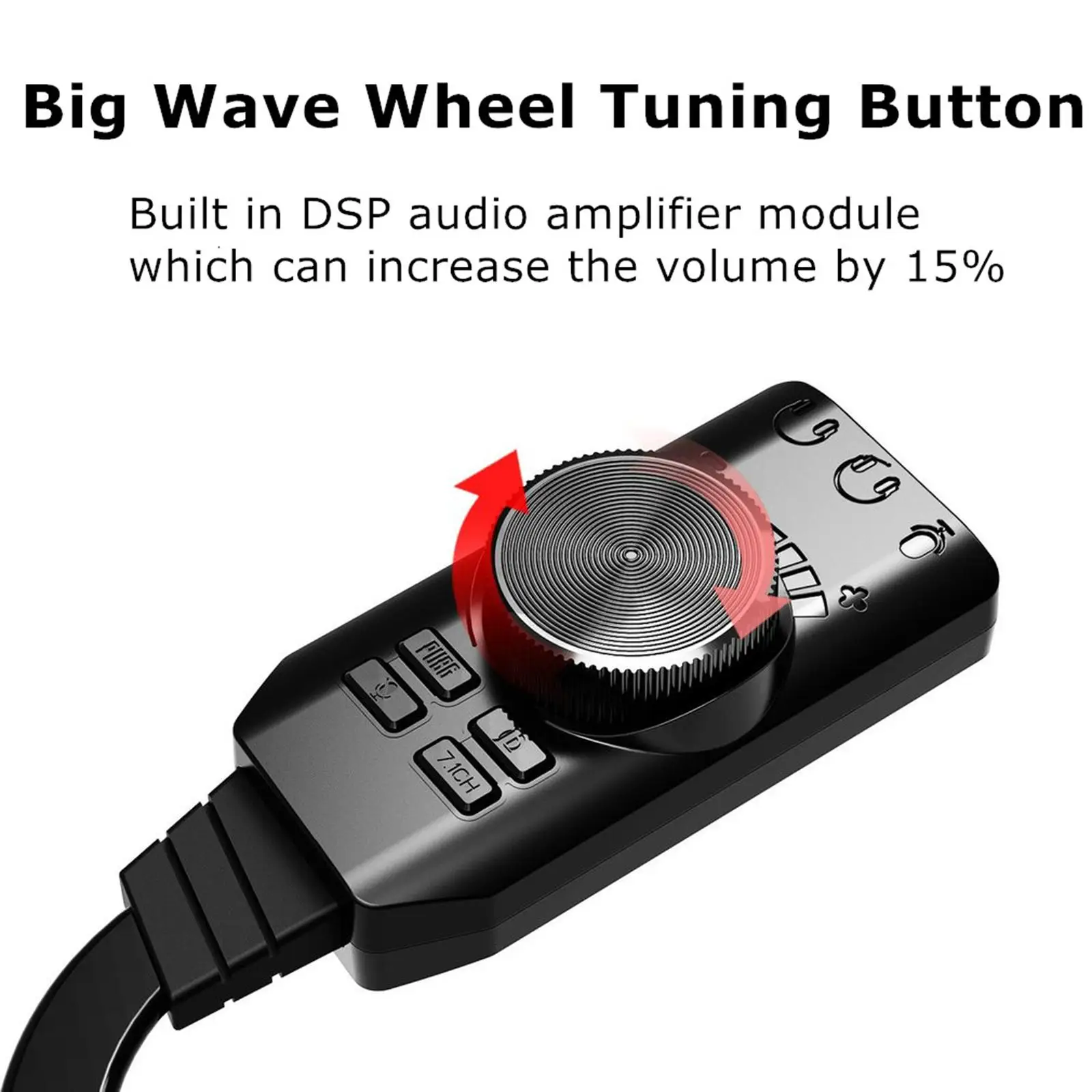 7.1 Channel USB External Sound Card Audio Converter with 3.5mm Jack for Gaming Headset PC Windows OS Linux Laptop