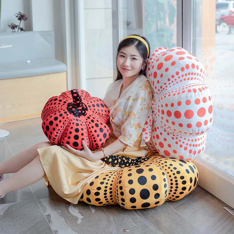 YAYOI KUSAMA Pumpkin Plush Toy Home Decor Japanese Style Polka Dot Pattern Pumpkin Plushies Sofa Decorative Pillow Xmas Gifts