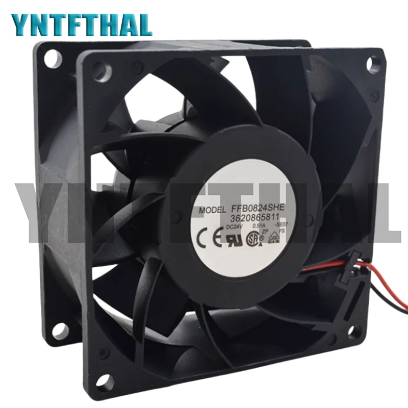 مروحة تبريد جديدة FFB0824SHE 24V 0.51A 2 سلك