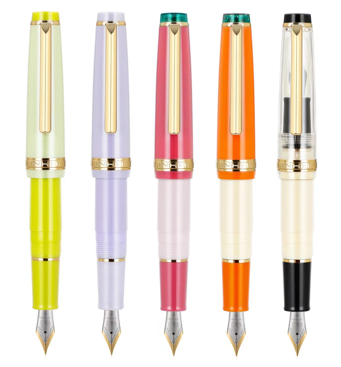 JinHao 82 Mini Fountain Pen Size F Nib, Short Acrylic Mini Pocket Pen with Converter for School Office Supplies