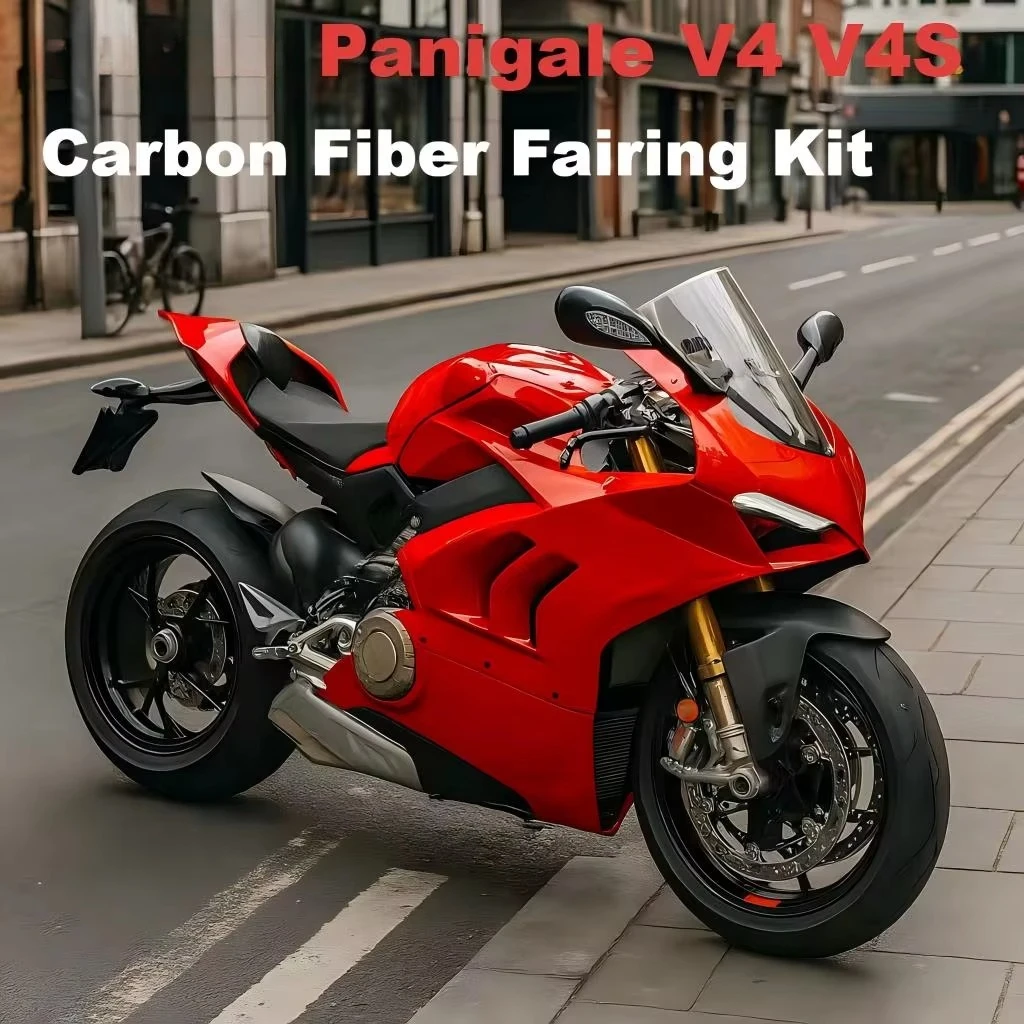 OEM 3K 100% Dry Carbon Fiber Motorcycle Fixed Wing for V4 V4S Carbon Fiber Fairing Kit Wholesale