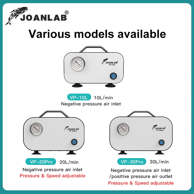 JOANLAB DC 12v Mini Oil-free Diaphragm Air Vacuum Pump Adjustable Pressure Laboratory Filter Pump Portable Lab Equipment