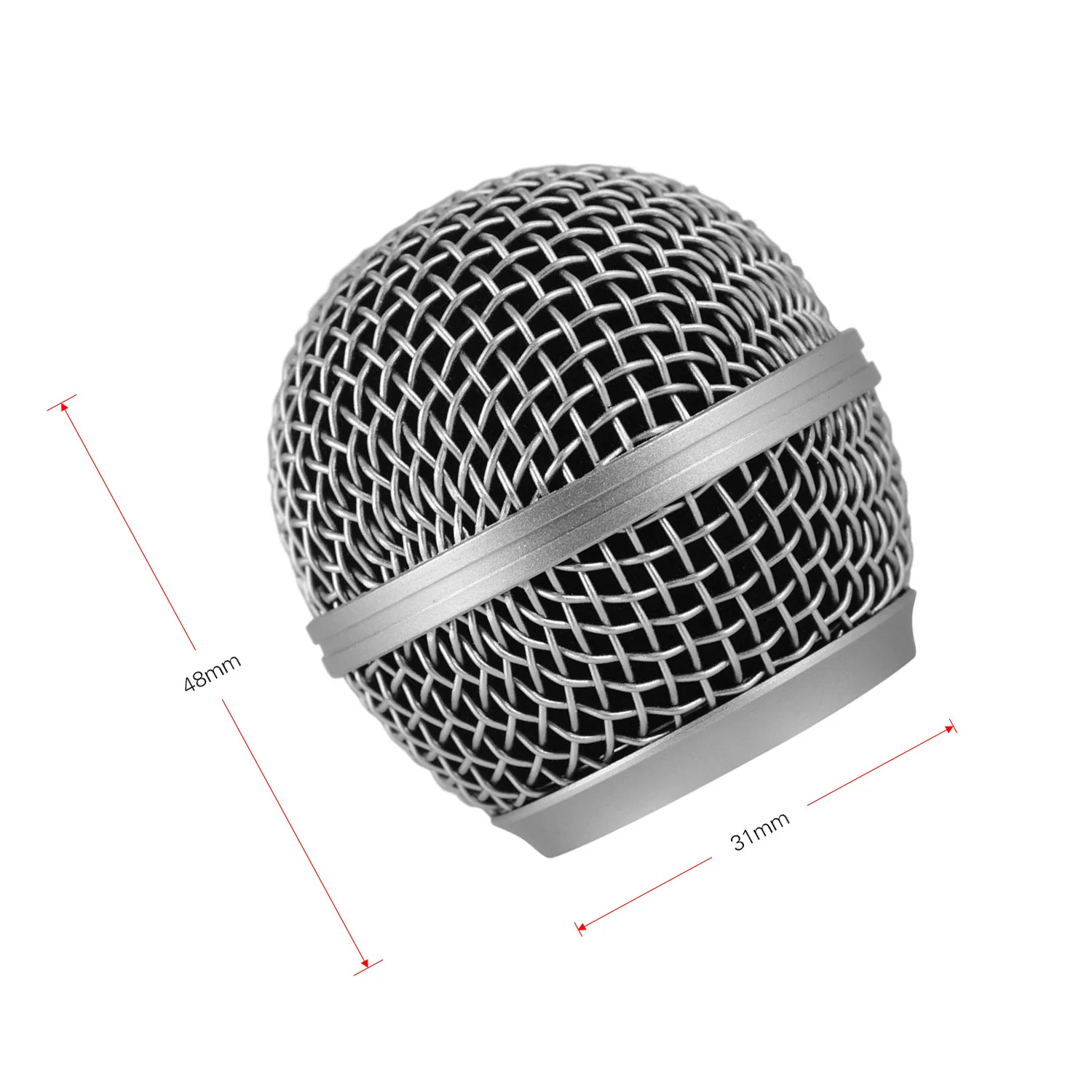 Microphone Grille Mic Replacement Ball Head Compatible with Shure SM58/SM58S/SM58LC/BETA58/BETA58A/SA-M30/SV100/UT2/PGX24/SLX4 view 2