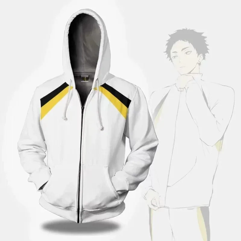 Anime haikyuu hoodies hinata shoyo com capuz ibkejiri hayato cosplay jaqueta oikawa tooru roupas com zíper moletom unisex casaco com capuz