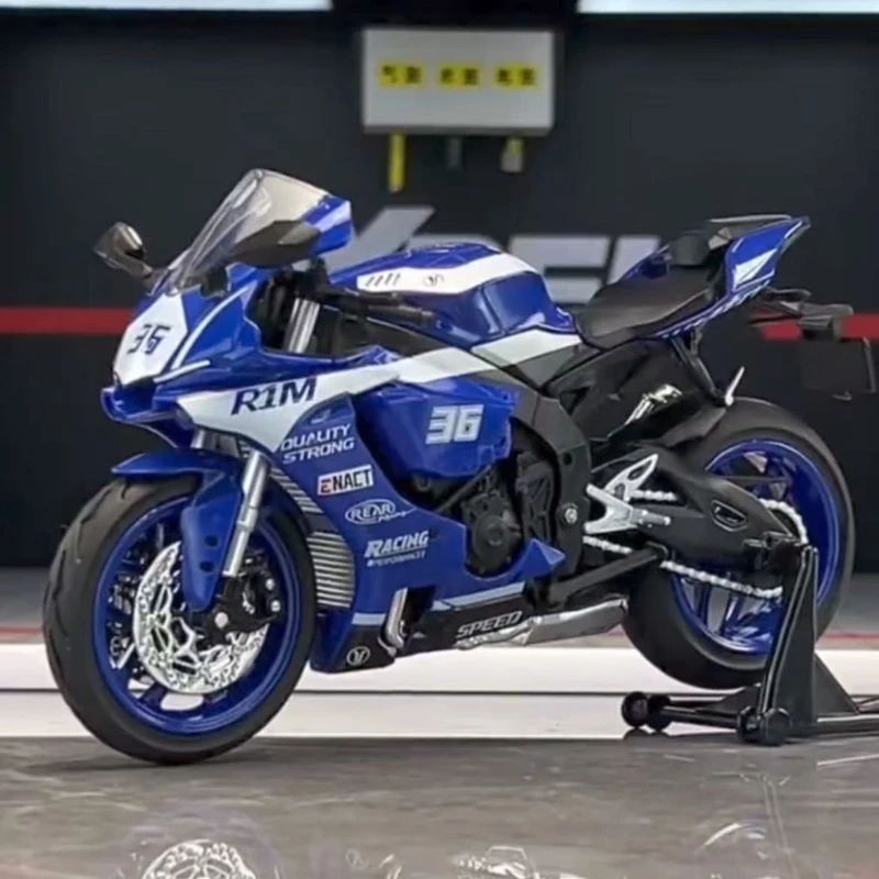 

1: 9 Yamaha R1M Simulation Alloy Motorcycle Model Sound and Light Sliding Collection Ornament for Boys' Party Gift
