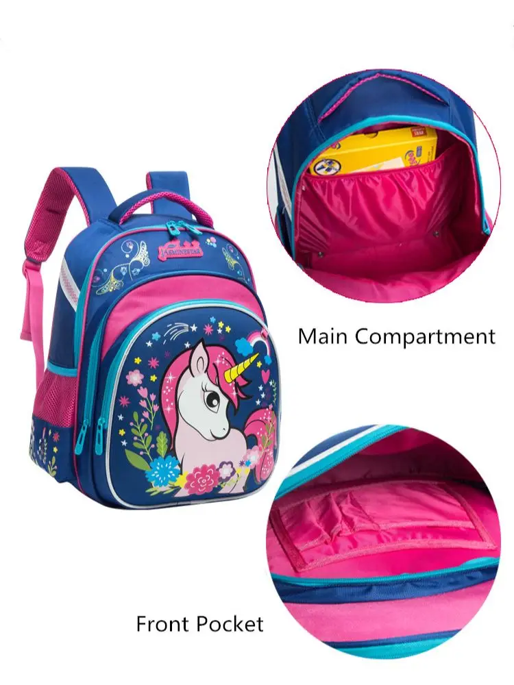 Mochila de unicornio para niñas, mochila de concha dura para estudiantes de escuela primaria