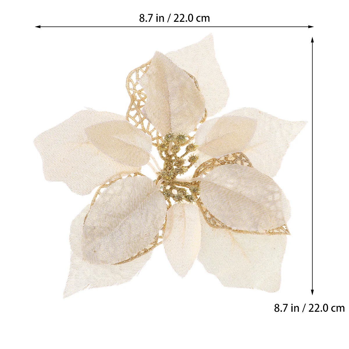 

6Pcs Christmas Tree Hanging Artificial Flowers 22cm Three Layers Handmade Lightweight for Wedding Party Decoration