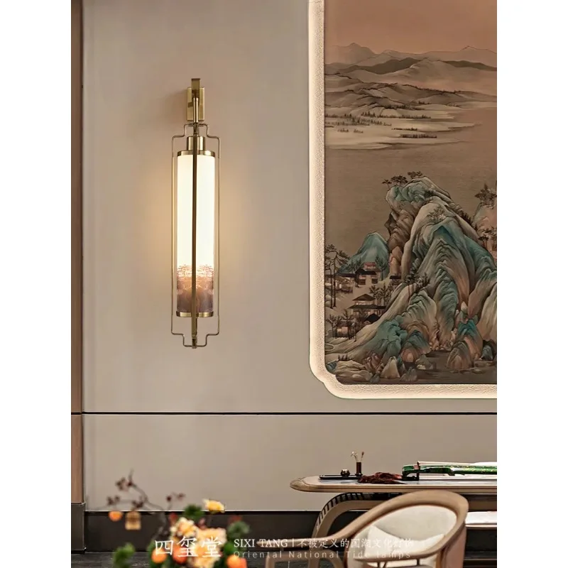 Sixi Hall, New Chinese Wall Lights Living Room Background Wall Lights Designer Project Hotel Corridor Aisle Lights