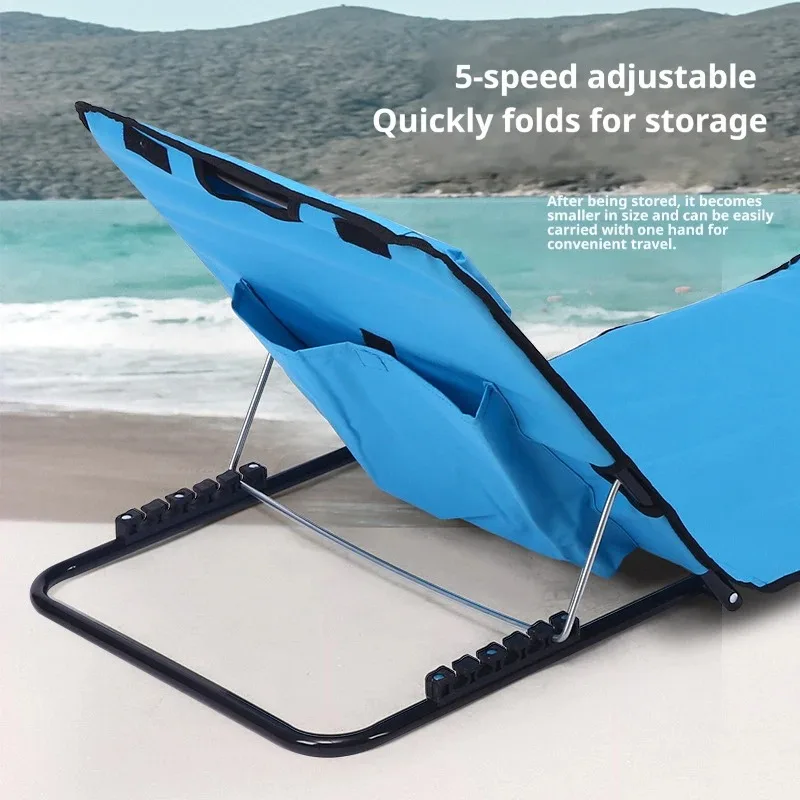 Portable Folding Camping Chair,5-Speed Adjustable Oxford Cloth Floor Chair,Beach Single Lazy Chair,Picnic Back Chair.