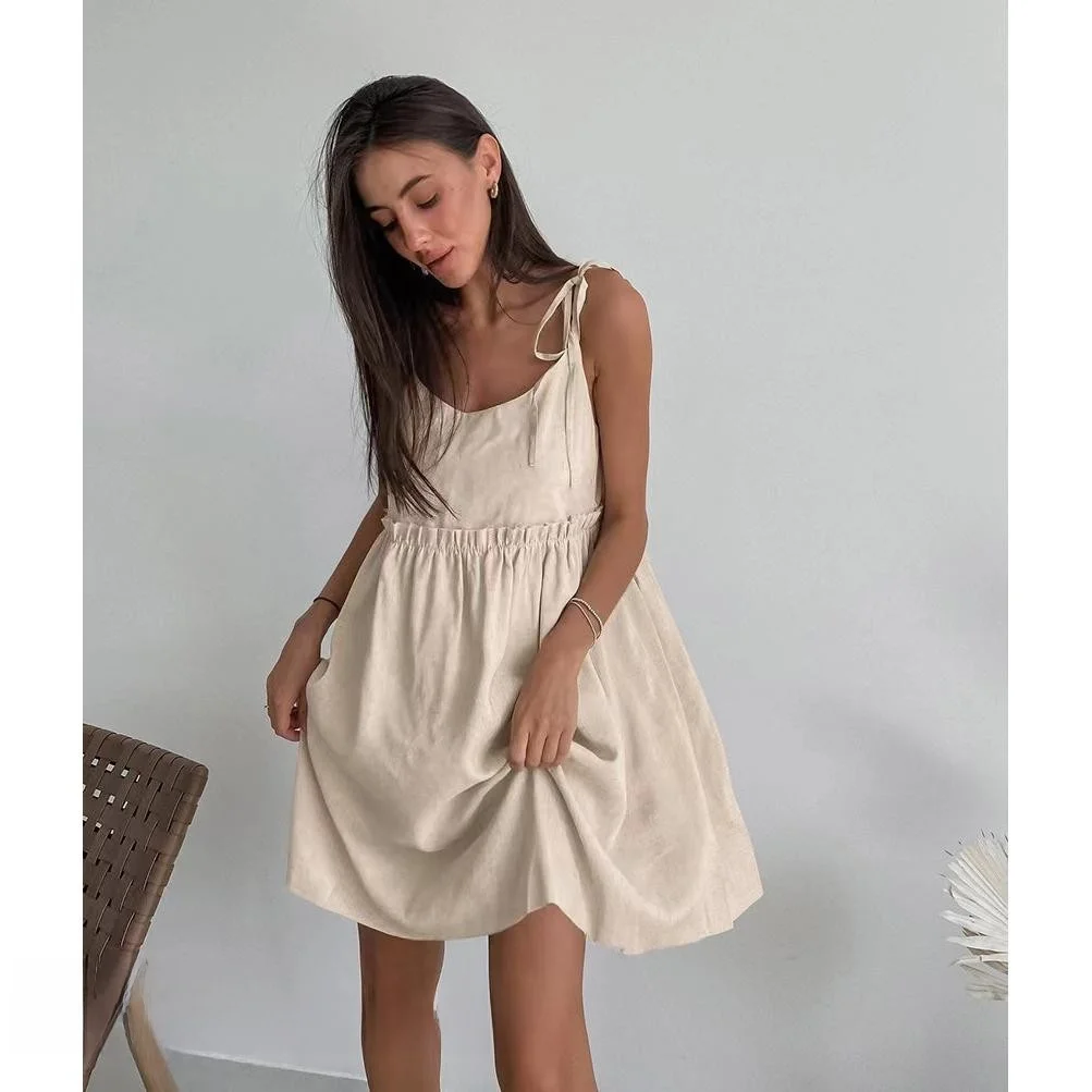 

Сексуальная женская свободная юбка трапециевидной формы Susp Dr, летняя модная трендовая популярная девушка на бретельках, однотонная повседневная одежда