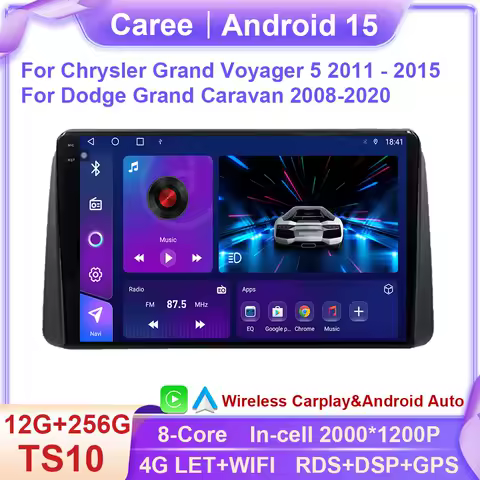Android 14 Car Navigation Multimedia Player For Chrysler Grand Voyager 5 2011 - 2015 For Dodge Grand Caravan 2008-2020 2DIN DVD