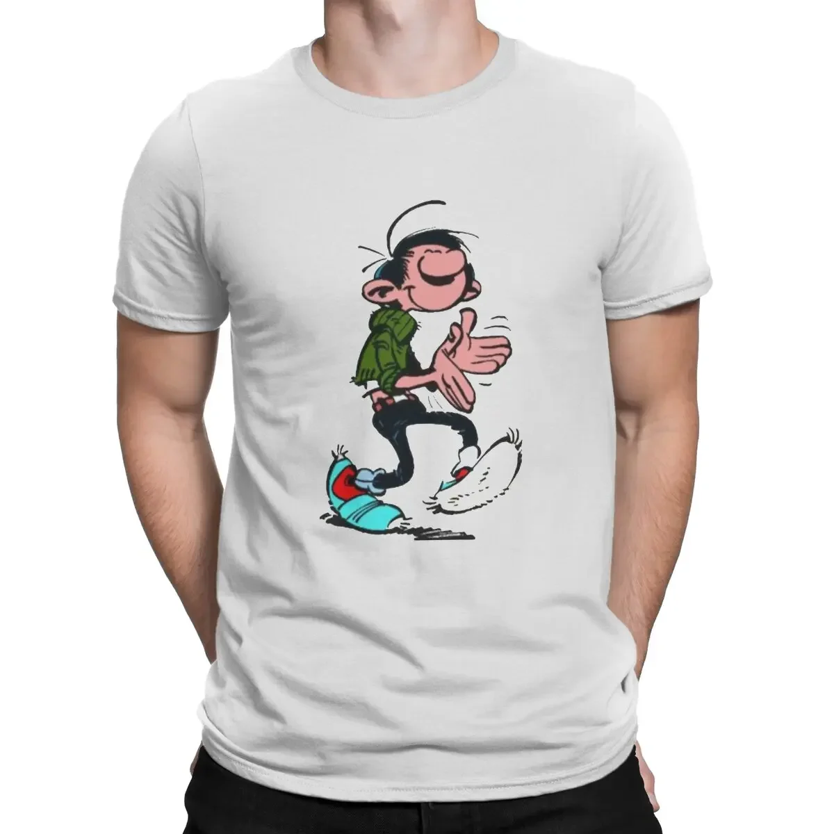 Gaston Lagaffe Anime Bravo Raoul Tshirt Graphic Men Tops Vintage Fashion Summer Polyester Streetwear Harajuku T Shirt