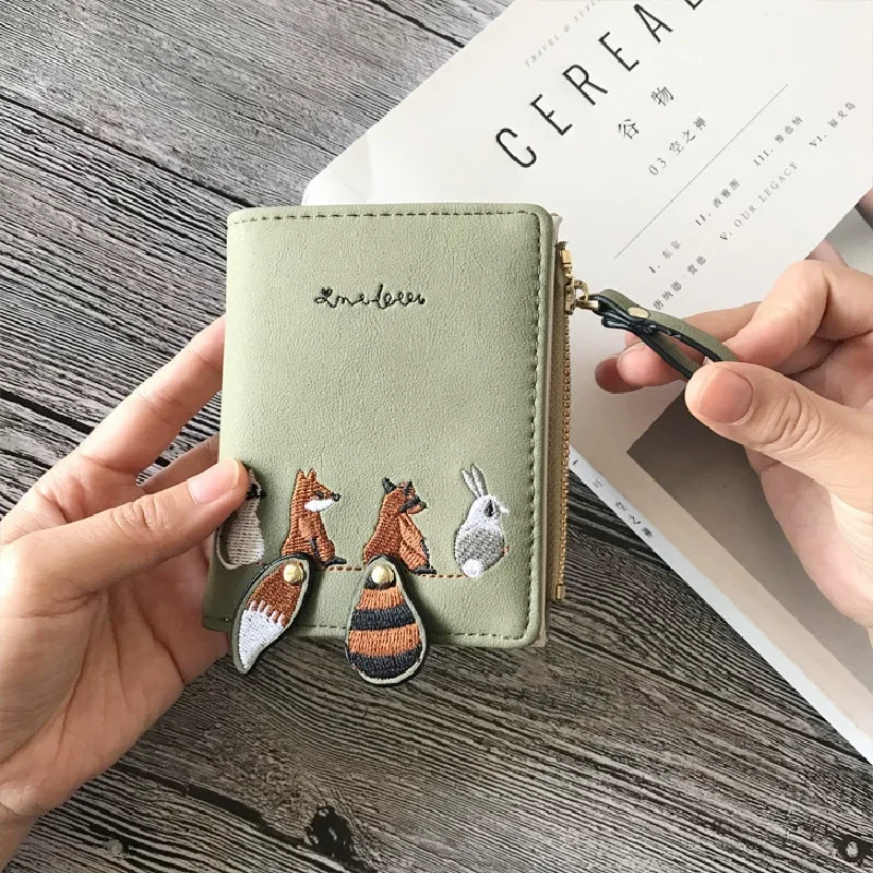 1pc 9 Card Slots Card Holder, Women's PU Credit Card Holder, Anti-demagnetization Zipper Coin Purse, Accordion Design