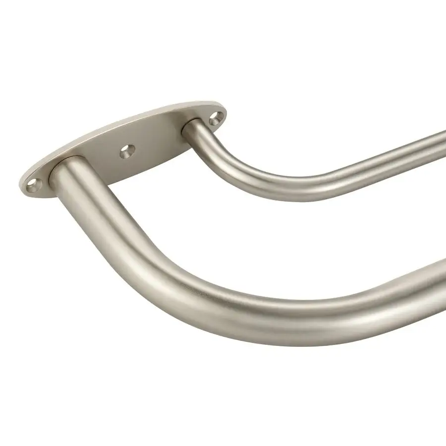 

Nickel Room Darkening Wrap Around Double Curtain Rod Set, Extendable Metal Rod Set 1 Inch Front and 5 8 Inch Rod for Window 4884