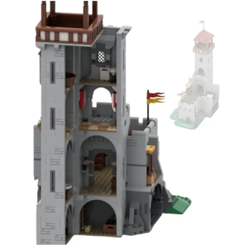 Spot MOC-138457 1955 elementów 150041 Zamek DIY małe klocki konstrukcyjne zabawka edukacyjna model zestaw upominkowy ozdoby