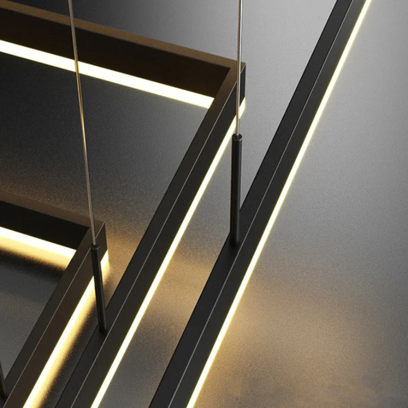 Nordic Square Design LED Luzes Pingente, Regulável para Mesa, Jantar, Sala de Estar, Cozinha, Ilha, Quarto, Decoração de Casa, Lusters Fixture