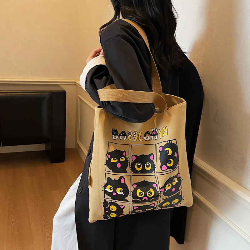 

﻿ Large Capacity Women's Shoulder Bag Casual Canvas Bags Women 2025 Cotton Cloth Japanese Style Female Book Bag Handbag