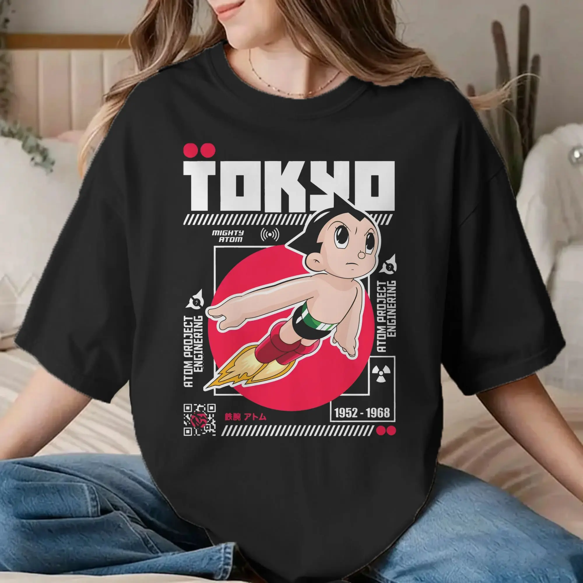 Vintage Mighty Atom Astro Boy T-Shirt Men Women Round Collar 100% Cotton T Shirts Astroboy Cartoon Tee Shirt Plus Size Tops