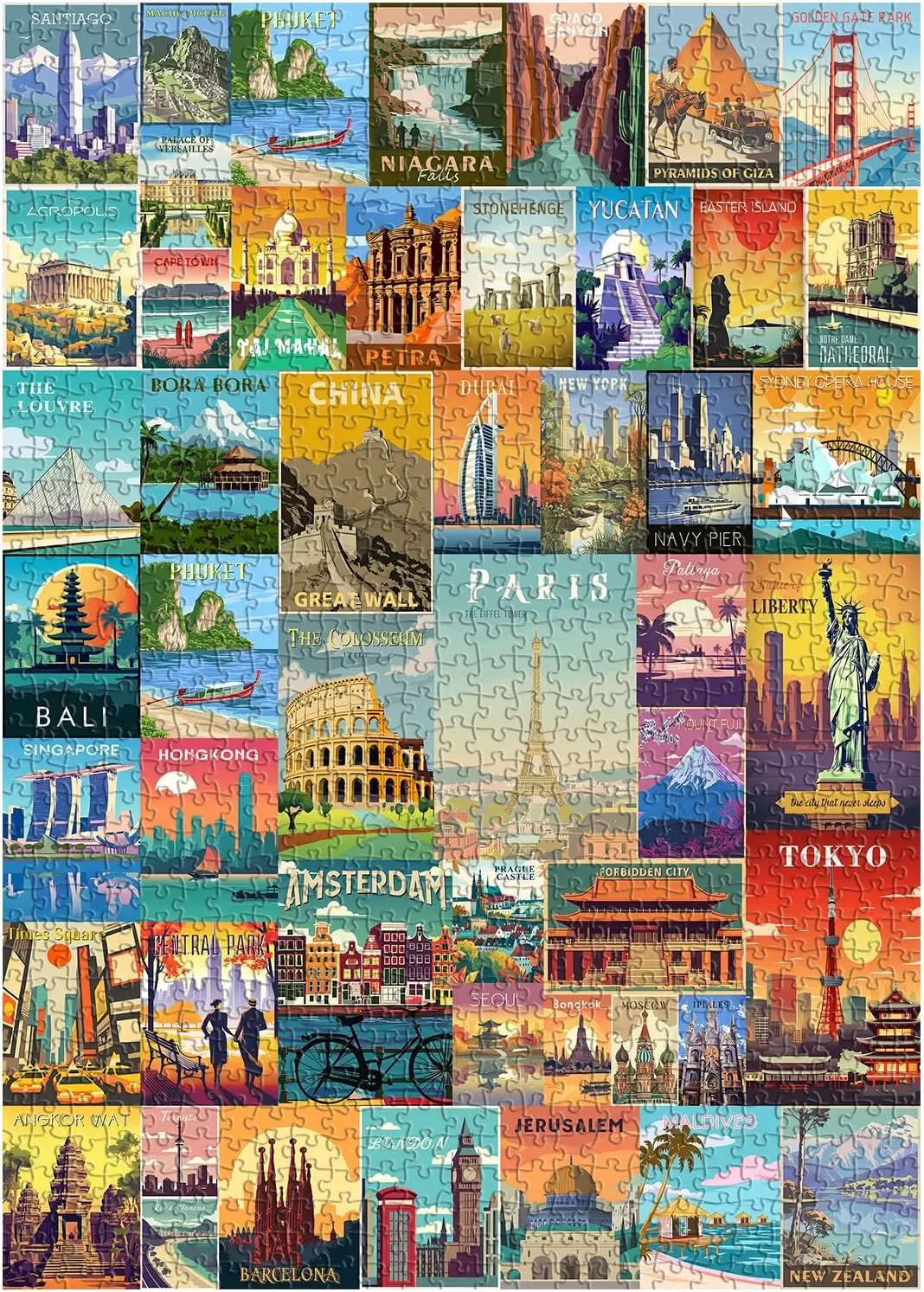 

Винтажные пазлы для путешествий по миру, 1314 деталей, большой пазл-головоломка высокой сложности, игра для взрослых, снятие стресса, расслабляющая игрушка