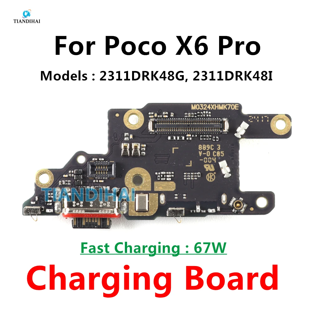For Xiaomi Poco X6 Pro USB Charging Board Connector Plug Port