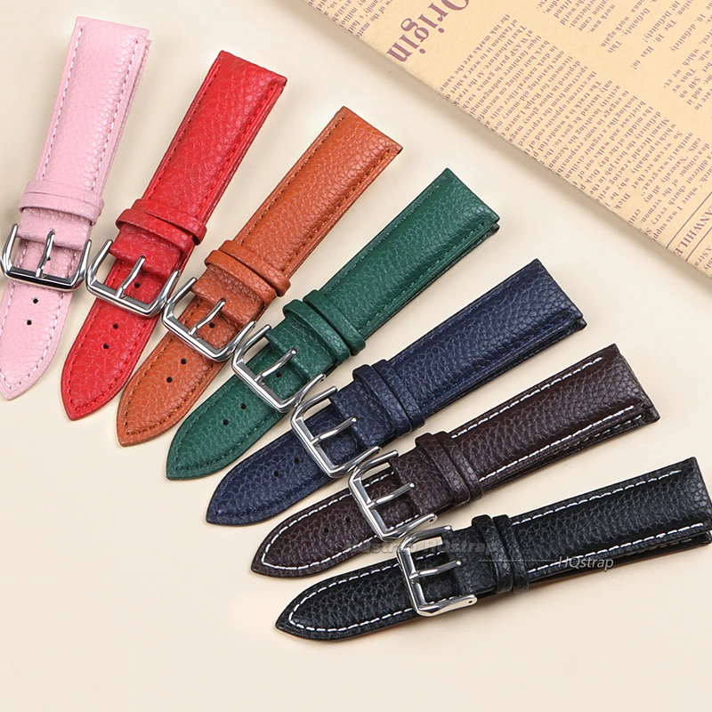 Premium Genuine Leather Watchbands 12/14/16/18/20/22/24 Mm Watch Band Strap Steel Buckle High Quality Wrist Belt Bracelet Tool