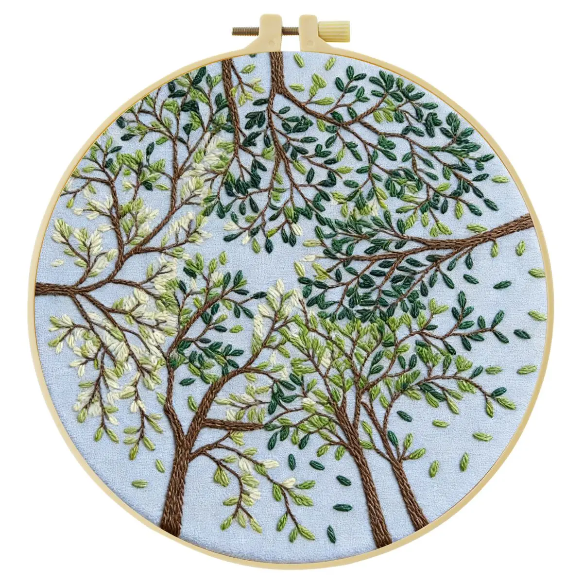 1 Stück 20X20CM/15X15CM 7,87/6,3 Zoll Baum-Stickerei-Starter-Kit DIY-Kit DIY-Stickerei-Set Handarbeiten Nadelkunst Malerei – Detail 3