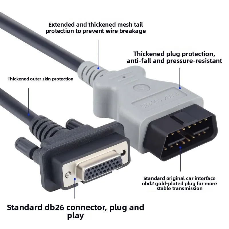 Car OBD2 16pin to DB26 pin cable 1.2 meters