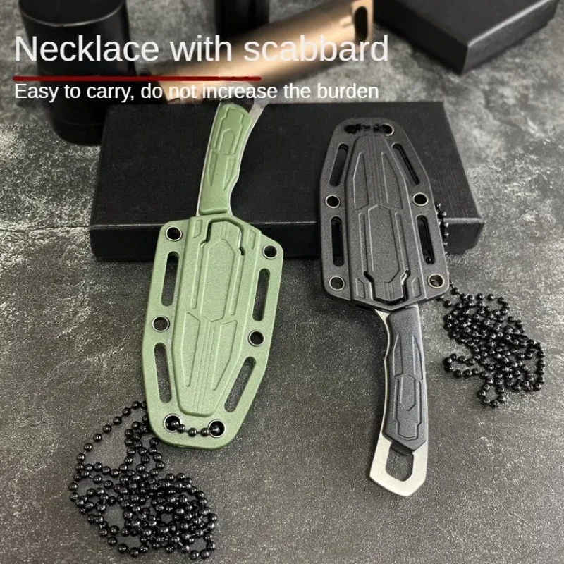 2024 EDC Outdoor self-defense knife,portable neck hanging knife, multifunctional creative mini self-defense knife, hanging chain