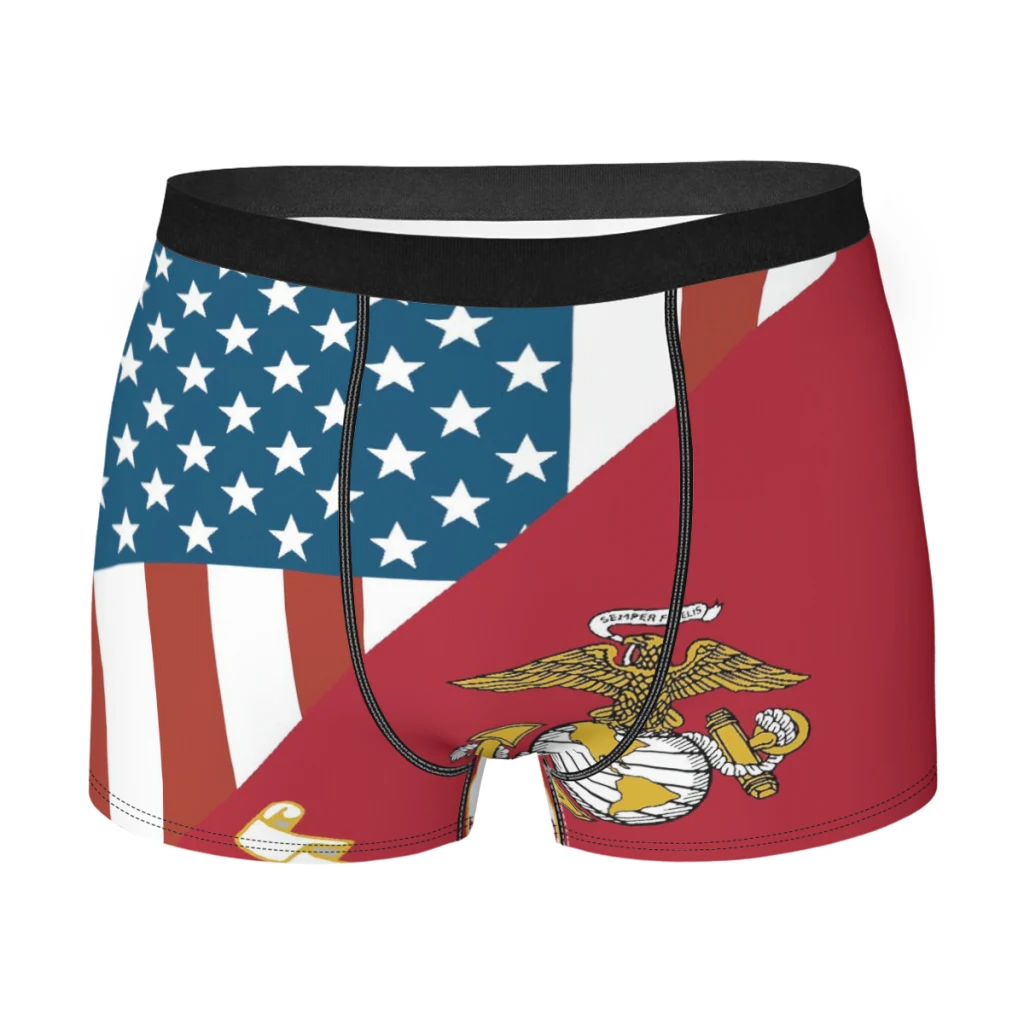 

4-8980290-Marine Corps Military USMC Milk Silk Man Underwear Boxer Men Underpants Men's Panties Boxers Shorts