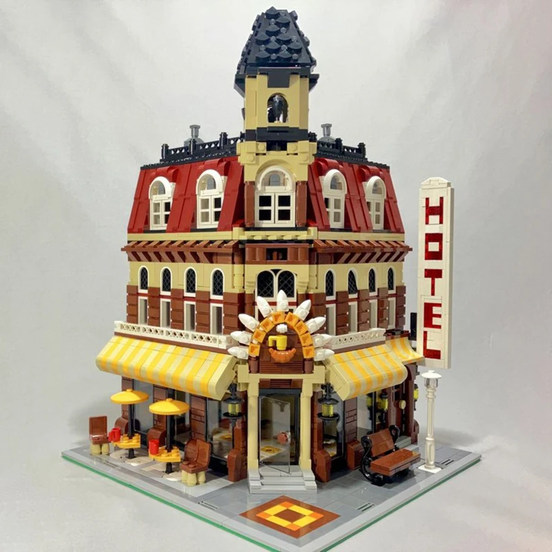 منتج جديد رائع MOC بنة نموذج ركن الشارع مقهى التكنولوجيا وحدات لعبة أطفال هدية مجموعة تجميع ذاتية الصنع