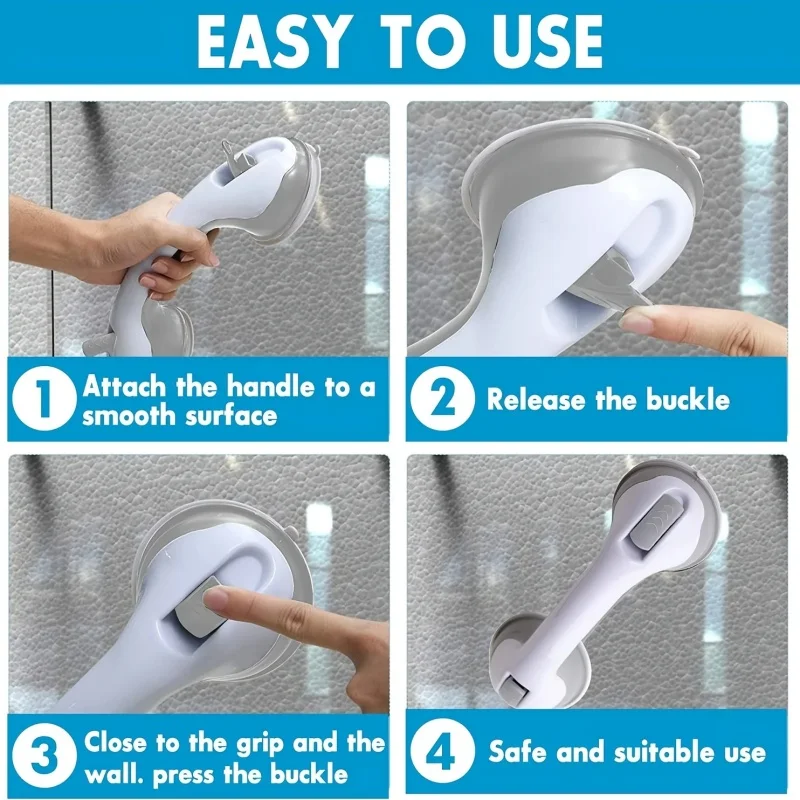 Ultra Grip Shower Handle Grab Bar Dual Locking Safety Suction Cups Anti Slip Support for Toilet Bathroom 2/1pcs