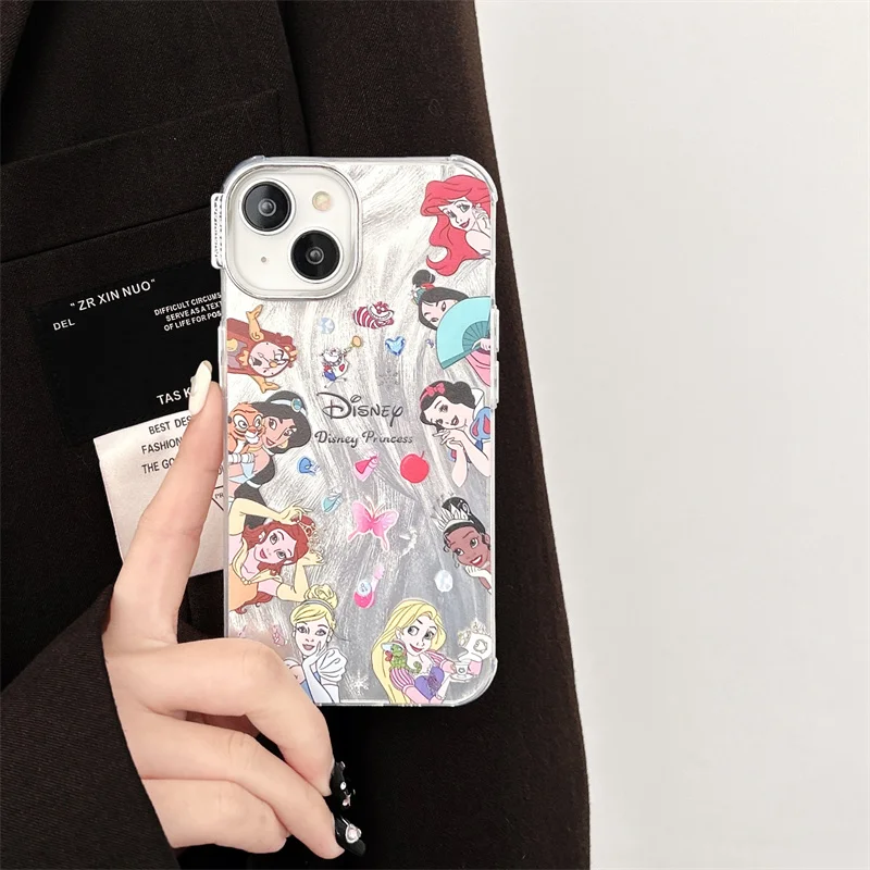 Phone Case For Apple IPhone 13 14 15 Pro Max Cute Cartoon Disney Princess Snow White Cinderella Mermaid Belle Rapunzel Covers