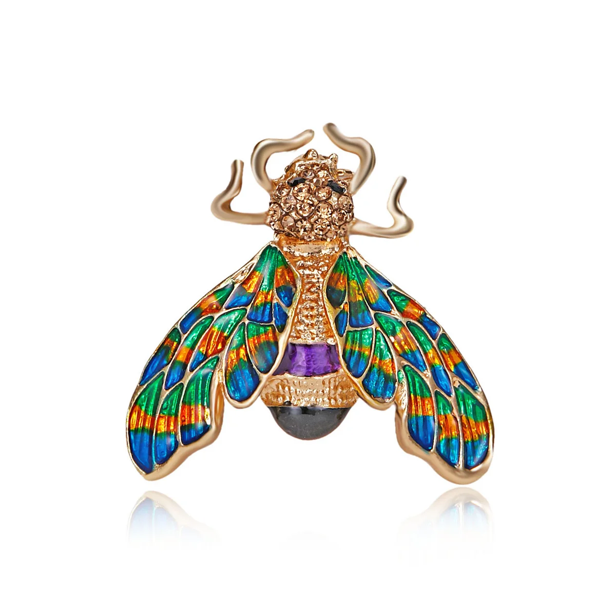 Kristall Kleine Biene Broschen Für Frauen Exquisite Vintage Strass Insekt Biene Anstecknadeln Tier Abzeichen Vielseitig Schmuck Geschenk – Detail 1