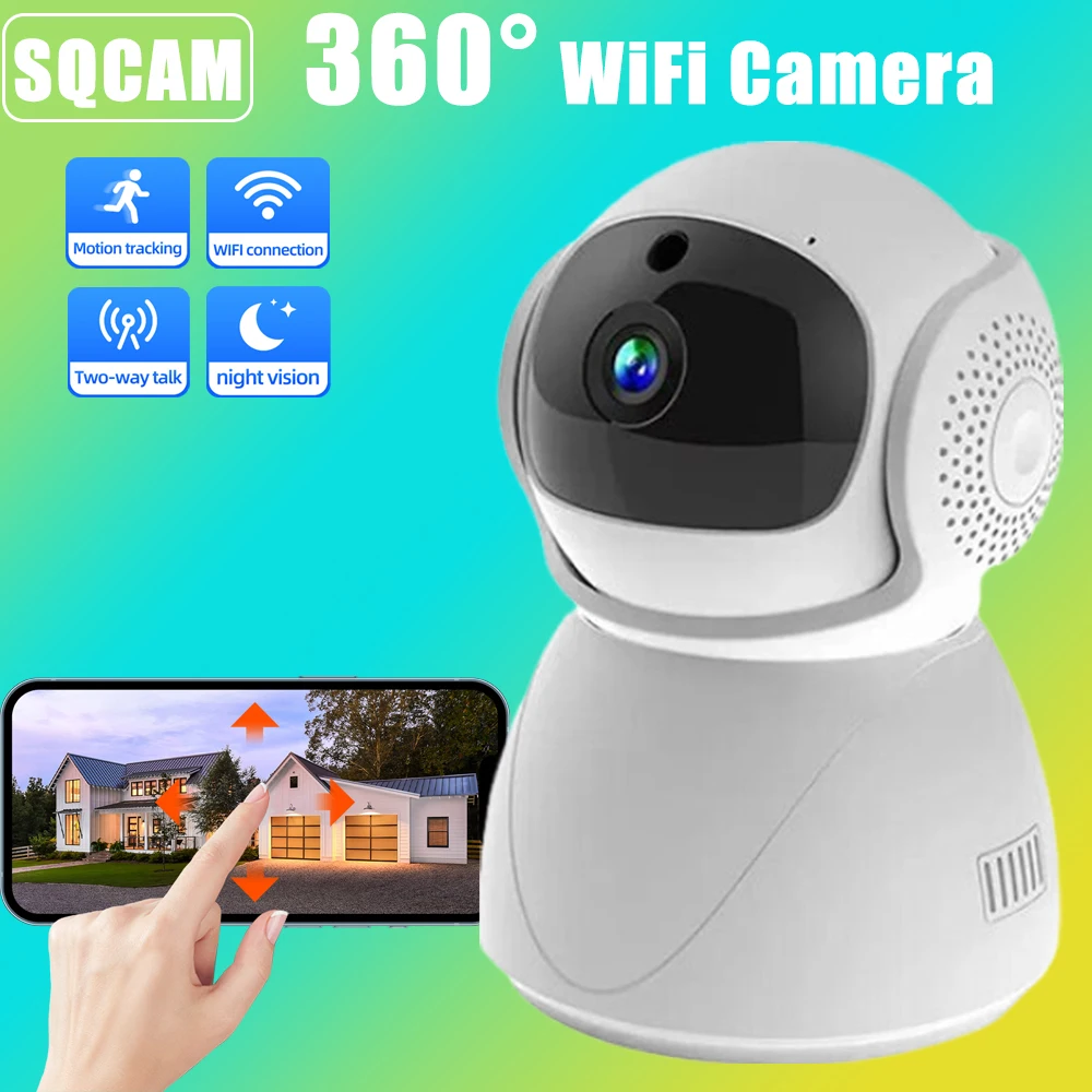 

360° PTZ wifi camera with panoramic camera wifi surveillance camera outdoor HD night vision for home and bedroom monitor