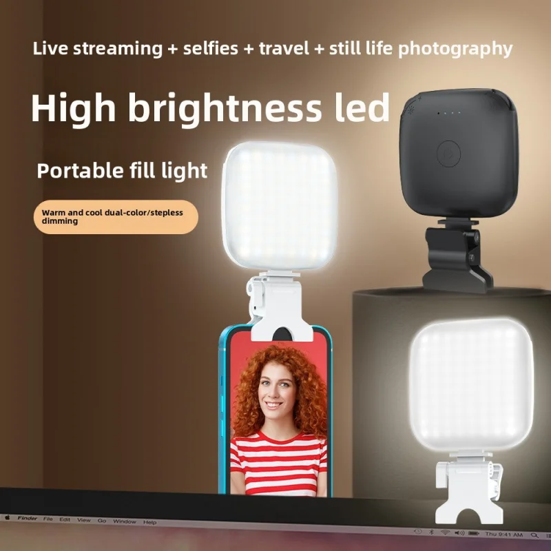 

ANLAIKE V15 mobile phone shooting with clip on lighting, taking photos and videos, live streaming with fill light