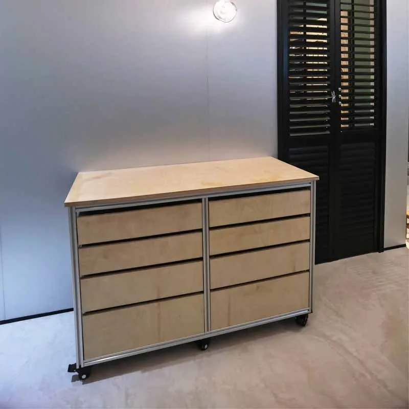 Italian Birch Ocean Board Sideboard Storage Cabinet Minimalist Modern Solid Wood 8-Drawer Chest Bedroom Storage Multi-Tier