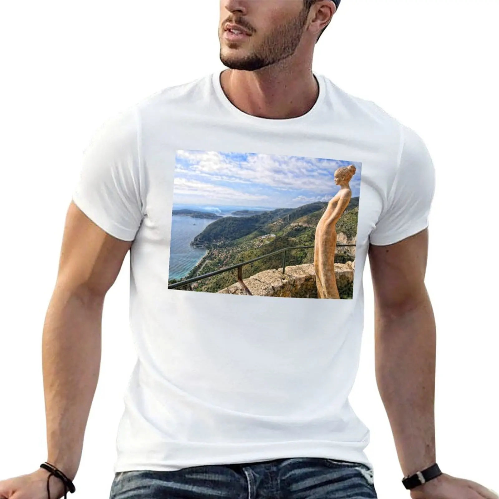 Eze Village, France T-Shirt oversized graphic tee topping mens vintage t shirts