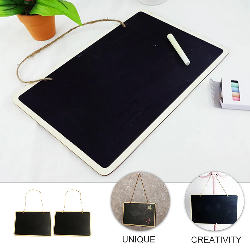2Pcs Removable Boards for Restaurant Mini Chalkboard with Classic Wood Frame Writing Message Board Erasable Surface Easy Clean